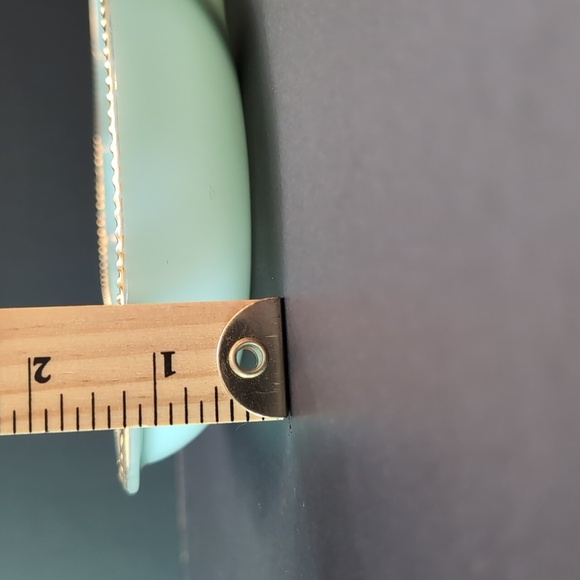 Vintage Fire king Delphite Blue Milk Glass Divided Tray with Gold Trim. - Picture 8 of 8